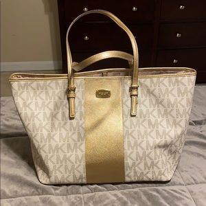 Michael Kors Travel Tote Gold Stripe